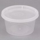 ChoiceHD 12 oz. Microwavable Translucent Plastic Deli Container and Lid Combo Pack - 240/Case