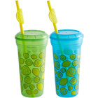 16 oz. Tall Plastic Souvenir Lemonade Cold Cup with Straw and Lid - 250/Case