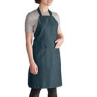 Intedge Kelly Green Adjustable Poly-Cotton Bib Apron with 2 Pockets ...
