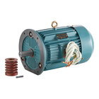 A blue Estella electric motor with a white cord and spring.
