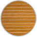 A circular wood surface with white trim.