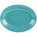 Fiesta® Dinnerware from Steelite International HL457107 Turquoise 11 5/8" x 8 7/8" Oval Medium China Platter - 12/Case Main Thumbnail 1