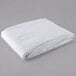 A folded white Oxford Super Blend hotel duvet cover with tone on tone stripes.