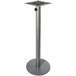 A silver metal BFM Seating Margate bar height table base with a pole.