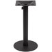A black metal BFM Seating Margate outdoor table base with a round pedestal.