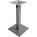 BFM Seating PHTB18SQSV Margate Standard Height Outdoor / Indoor 18" Silver Square Table Base with Umbrella Hole Main Thumbnail 1