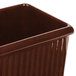 A Tablecraft maroon speckle rectangular server with a lid on a counter.