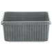 A grey rectangular container with ridges and a lid on a white background.