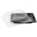Sabert C9612 UltraStack 12" Square Disposable Deli Platter / Catering Tray with High Dome Lid - 25/Case Main Thumbnail 6