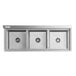 Regency 60" 16-Gauge Stainless Steel Three Compartment Commercial Sink with Galvanized Steel Legs and without Drainboards - 17" x 17" x 12" Bowls Main Thumbnail 6