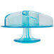 A blue plastic dough cutter with a spiral stand.