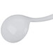 A Tablecraft natural cast aluminum salad bar ladle with a white handle and spoon.
