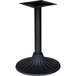 A BFM Seating Niles standard height black metal round table base.