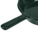 A Tablecraft hunter green cast aluminum fry pan with white speckles.