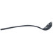 A Tablecraft Midnight with Blue Speckle cast aluminum long ladle with a black handle.
