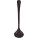 A Tablecraft Midnight Speckle long ladle with a black handle and bowl.
