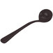 A Tablecraft Midnight Speckle cast aluminum long ladle with a black handle.