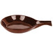 A brown Tablecraft cast aluminum skillet with an open handle.