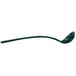 A Tablecraft Hunter Green cast aluminum long ladle with a green handle.