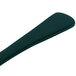 A Tablecraft hunter green cast aluminum long ladle with a black handle.