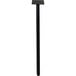 A black rectangular pole with a black square object on top.