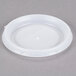 A translucent plastic Cambro lid for bowls, mugs, and tumblers with a white logo on top.