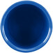 A cobalt blue Tablecraft cast aluminum salad dressing bowl.