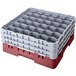 Cambro 36S738163 Red Camrack Customizable 36 Compartment 7 3/4" Glass Rack Main Thumbnail 1