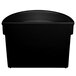 A black rectangular Tablecraft cast aluminum bowl with a rounded top.