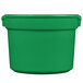 A green pot with a white background.