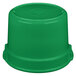A green bucket on a white background.