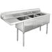 Advance Tabco FE-3-1812-18 Three Compartment Stainless Steel Commercial Sink with One Drainboard - 74 1/2" Main Thumbnail 1
