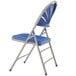 National Public Seating 1105 Gray Metal Folding Chair with Blue Plastic Seat Main Thumbnail 3