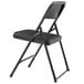 National Public Seating 810 Black Metal Folding Chair with Black Plastic Seat Main Thumbnail 3