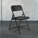 National Public Seating 810 Black Metal Folding Chair with Black Plastic Seat Main Thumbnail 1
