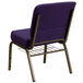 A Royal Purple Flash Furniture church chair with a metal frame.