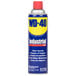 A blue and yellow WD-40 spray can.