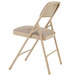 National Public Seating 2201 Beige Metal Folding Chair with 1 1/4" Cafe Beige Fabric Padded Seat Main Thumbnail 3