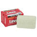 A white rectangular package with red and white Lava soap bars inside.