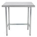 Advance Tabco TGLG-303 30" x 36" 14 Gauge Open Base Stainless Steel Commercial Work Table Main Thumbnail 1