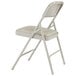 National Public Seating 1202 Gray Metal Folding Chair with 1 1/4" Warm Gray Vinyl Padded Seat Main Thumbnail 3