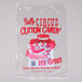 A white plastic Paragon bag with a clown and the words "Circus Cotton Candy" printed on it.