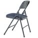 National Public Seating 2204 Char-Blue Metal Folding Chair with 1 1/4" Imperial Blue Fabric Padded Seat Main Thumbnail 3