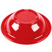 A red GET Melamine bowl on a table.