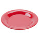 A red GET Red Sensation wide rim plate on a white background.