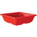 A red square GET Sensation side dish with a lid.