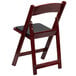 Flash Furniture LE-L-1-MAH-GG Red Mahogany Plastic Folding Chair with Black Vinyl Padded Seat Main Thumbnail 2