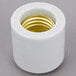 A white plastic socket with gold threads for Nemco bulb warmers.