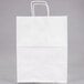 Duro Regal White Paper Shopping Bag with Handles 12" x 9" x 16" - 200/Bundle Main Thumbnail 3