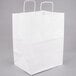 Duro Regal White Paper Shopping Bag with Handles 12" x 9" x 16" - 200/Bundle Main Thumbnail 2